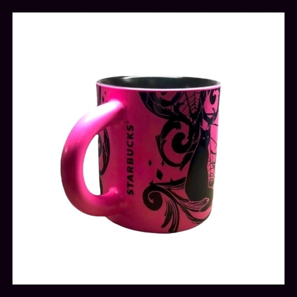 Starbucks Halloween 2021 Limited Edition Neon Pink Black Cat Coffee Cup Mug - Picture 2 of 3